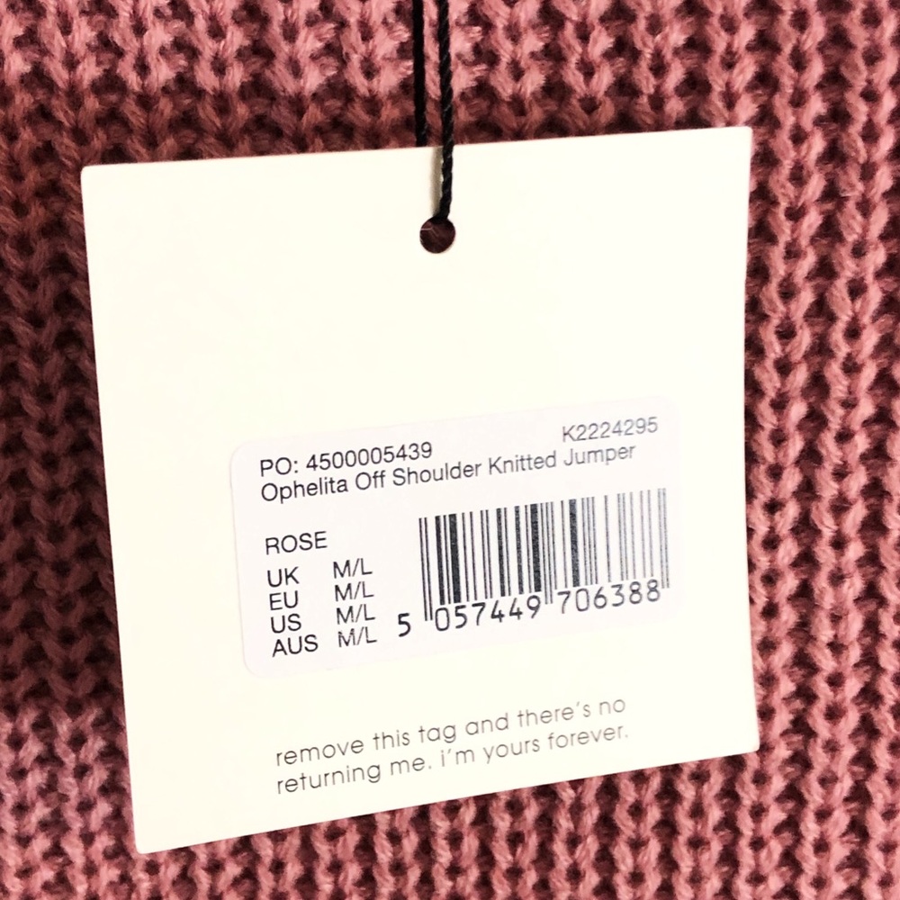 NWT Missguided Ophelita Off Shoulder Knit Sweater - Picture 6 of 8